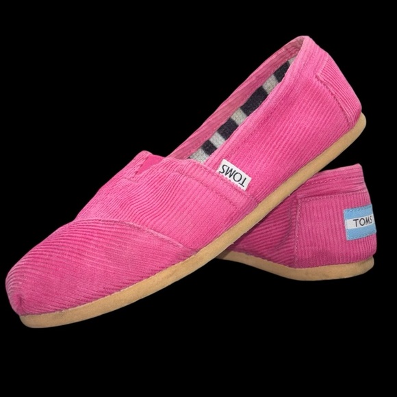 TOMS | Pink Corduroy Classic Slip-On Shoes | W6.5 - Picture 1 of 11